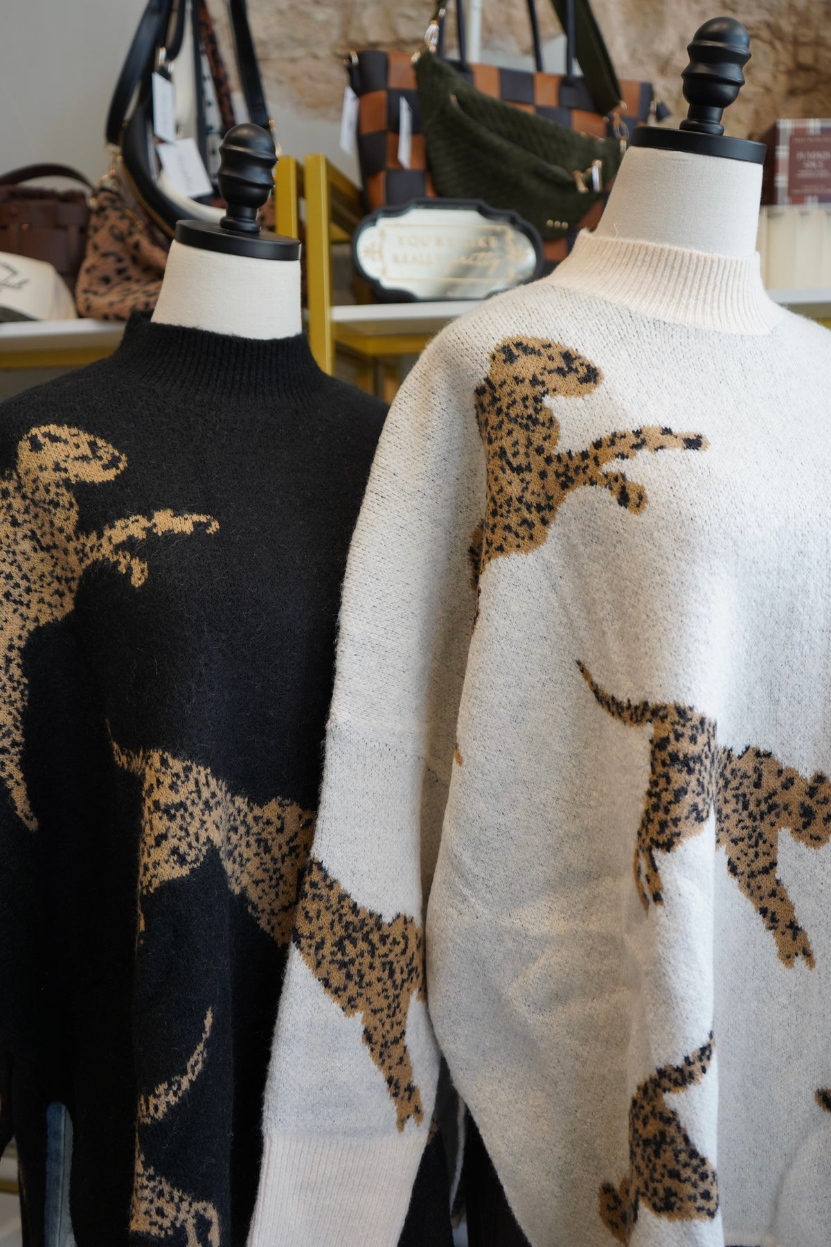 Hanna Cheetah Mockneck Sweater