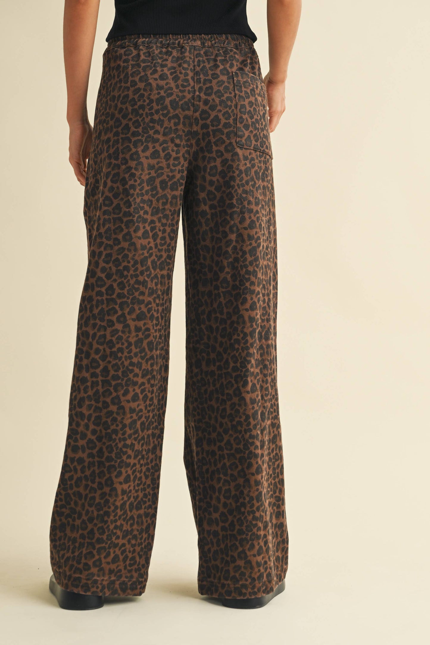 Carli Leopard Wide Leg Track Pants