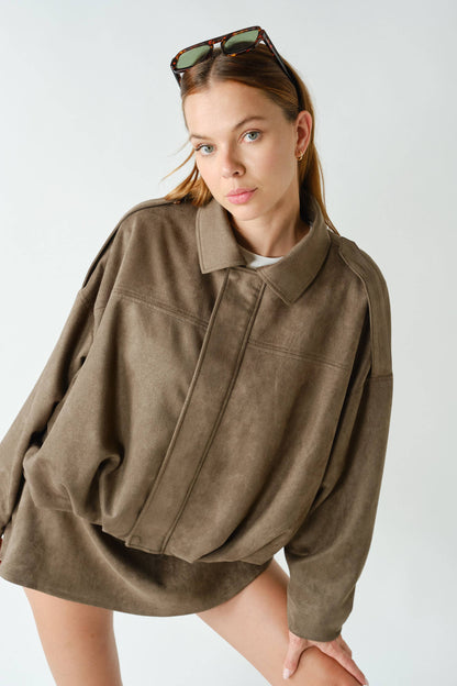 Devin Mojave Suede Finish Zip-Front Jacket