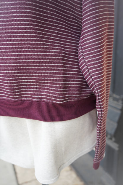 Hallie Striped Off The Shoulder Sweatshirt