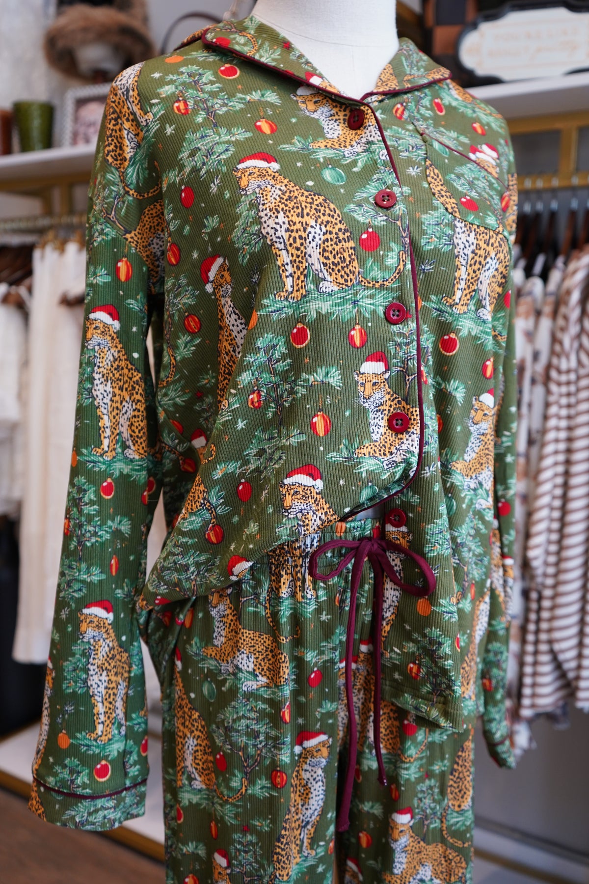 Christmas Cheetah Pajama Set