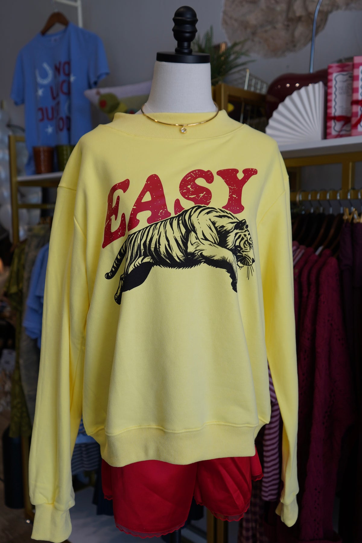 Easy Tiger Graphic Mock Neck Sweatshirt