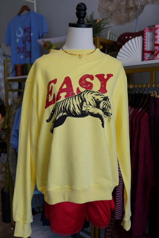 Easy Tiger Graphic Mock Neck Sweatshirt