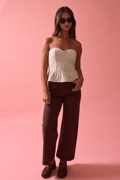 Faye Strapless Corset Peplum Top