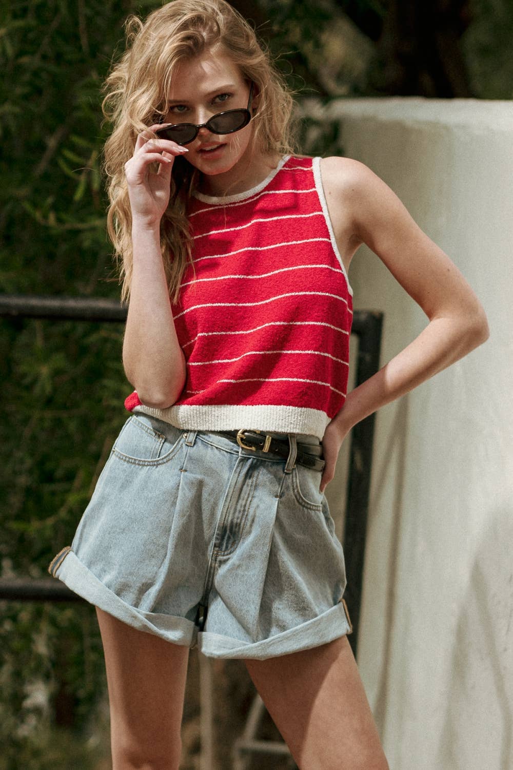Summer Cuffed Denim Shorts
