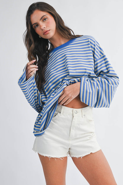 Greta Oversized Stripe Long Sleeve Top
