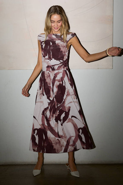 Maya Ruched Midi Dress