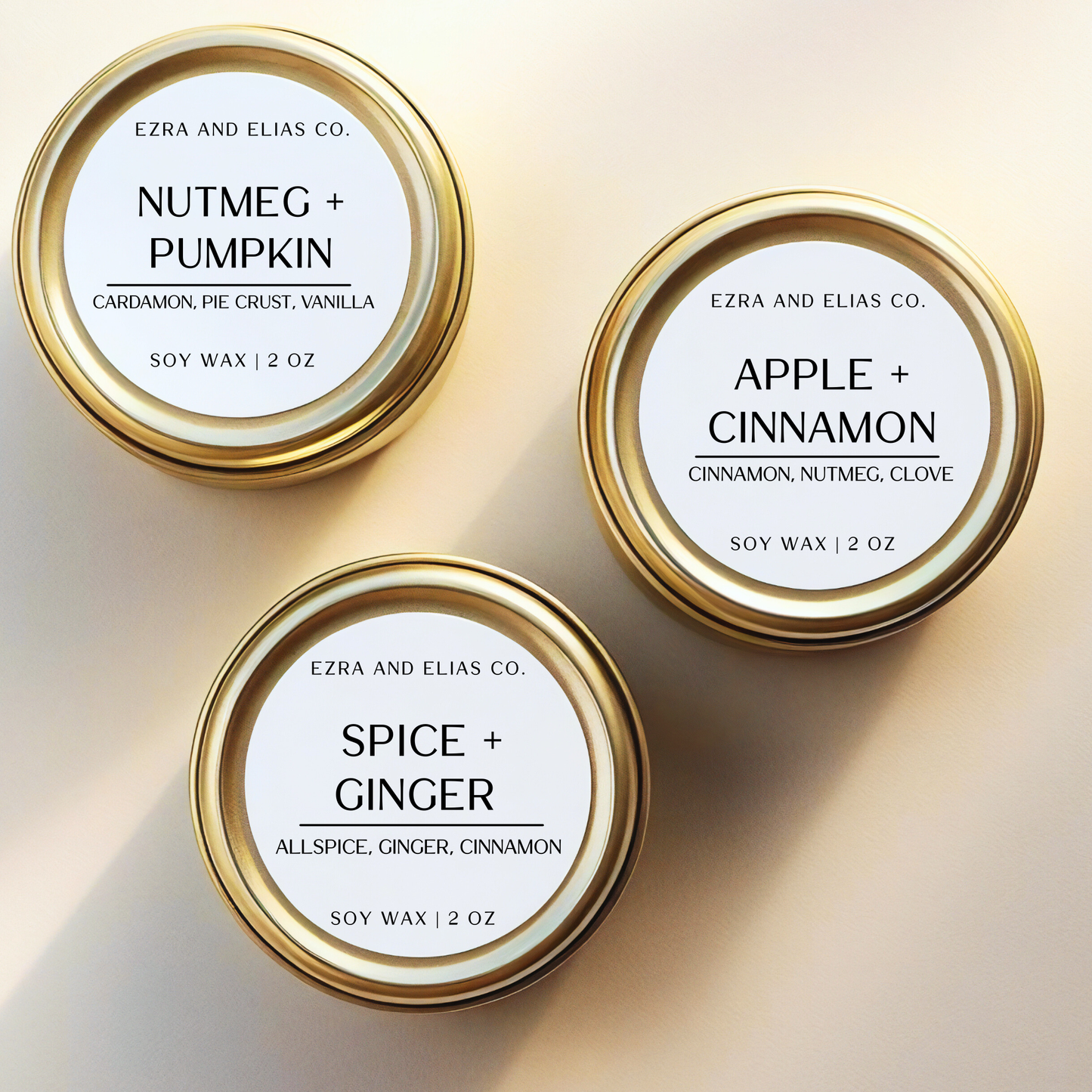 Mini Gold Tin Soy Candles | Stocking Stuffer