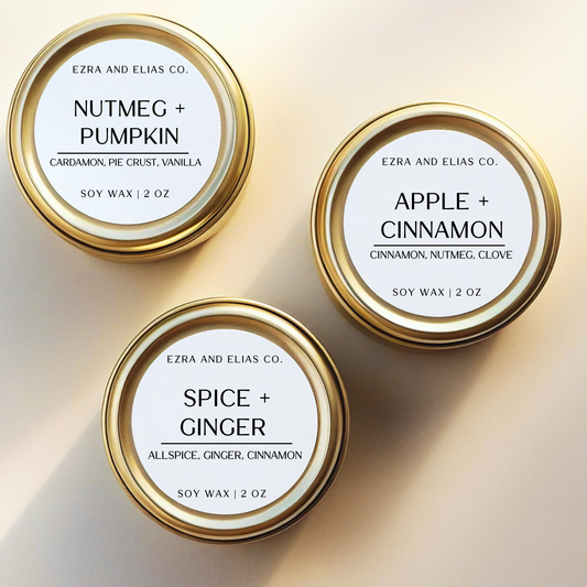 Mini Gold Tin Soy Candles | Stocking Stuffer