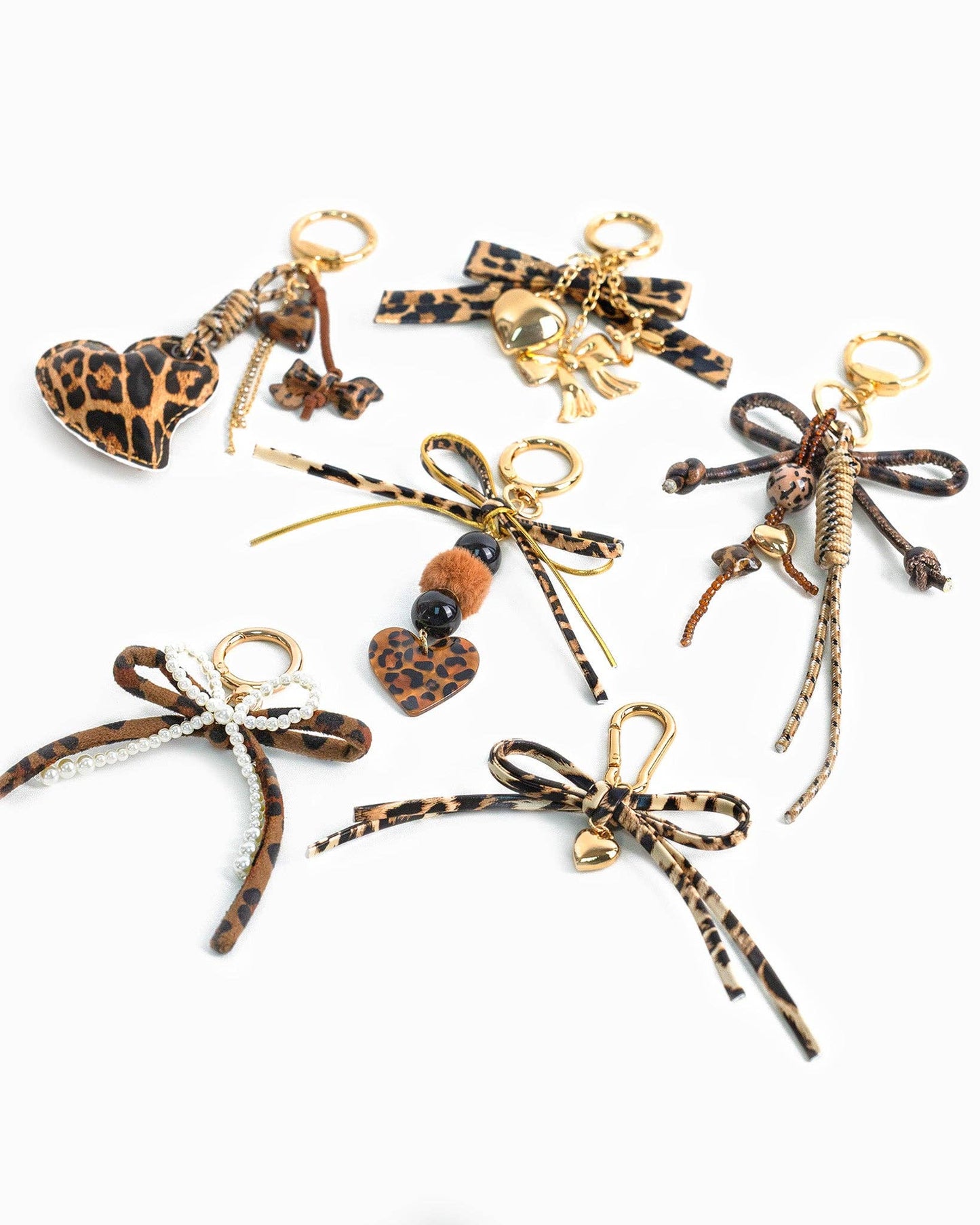 Lana Leopard Pearl Bow Bag Charm