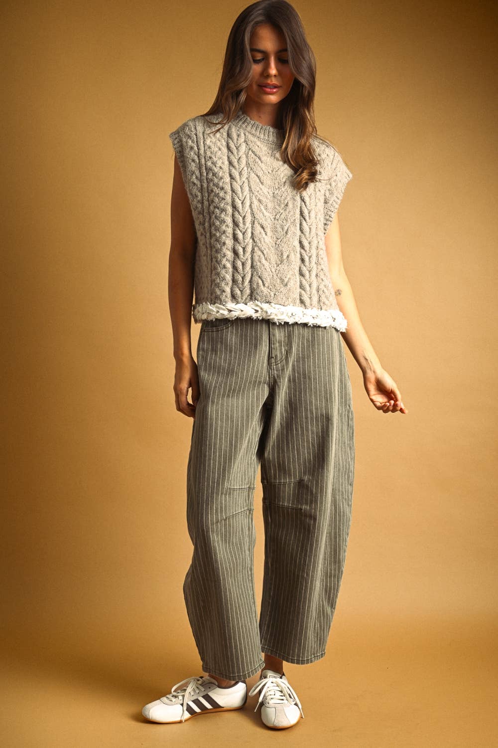 Penny Pin Stripe Barrel Pants