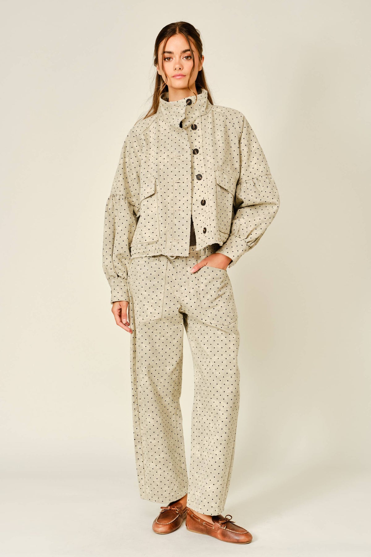 Lucy Polka Dot Barrel Pants