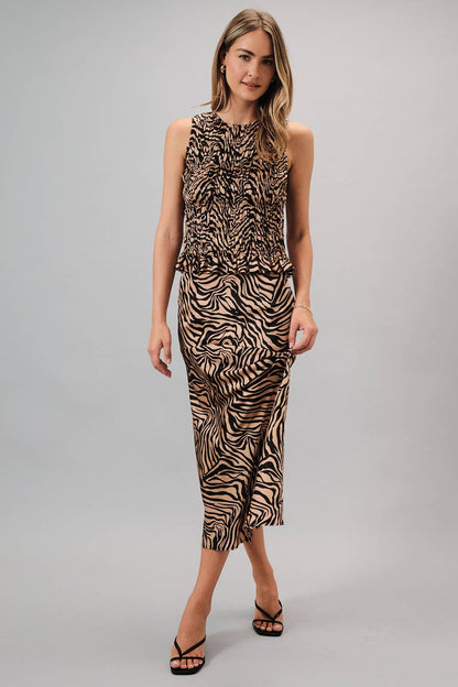 Kitty Zebra Midi Skirt
