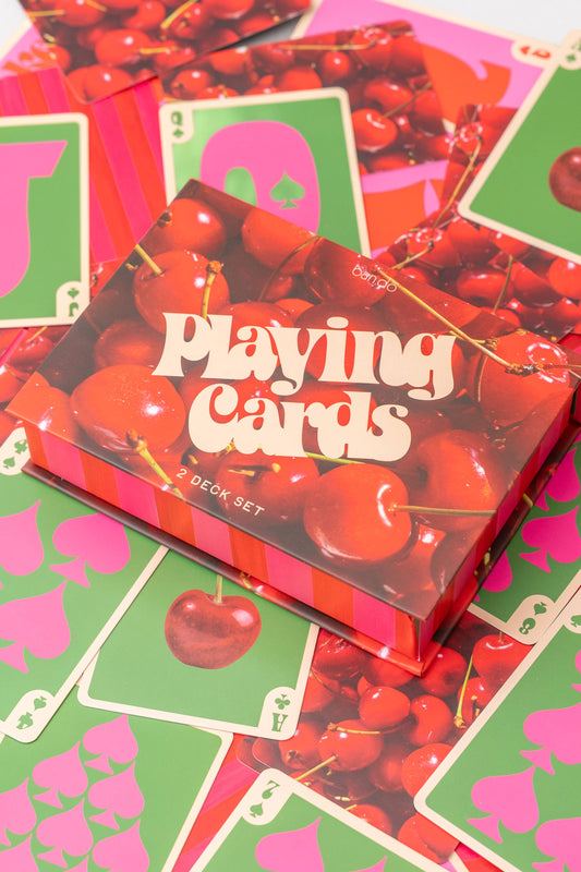 Cherry Stripe Playing Card Set