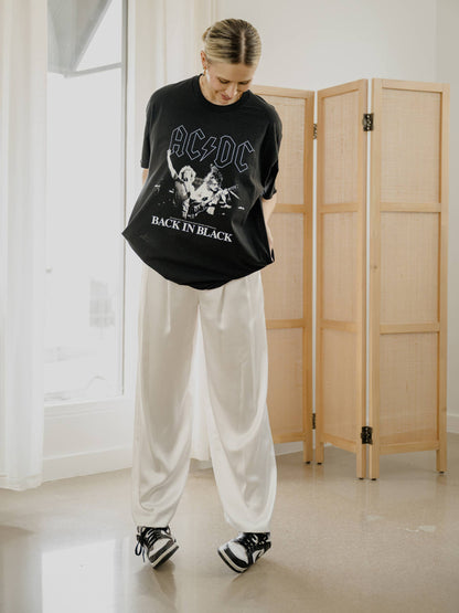 ACDC Back in Black Graphic Licensed Black Thrifted Tee