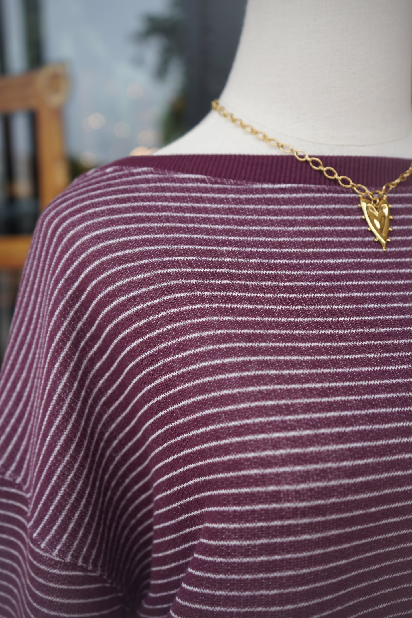 Hallie Striped Off The Shoulder Sweatshirt