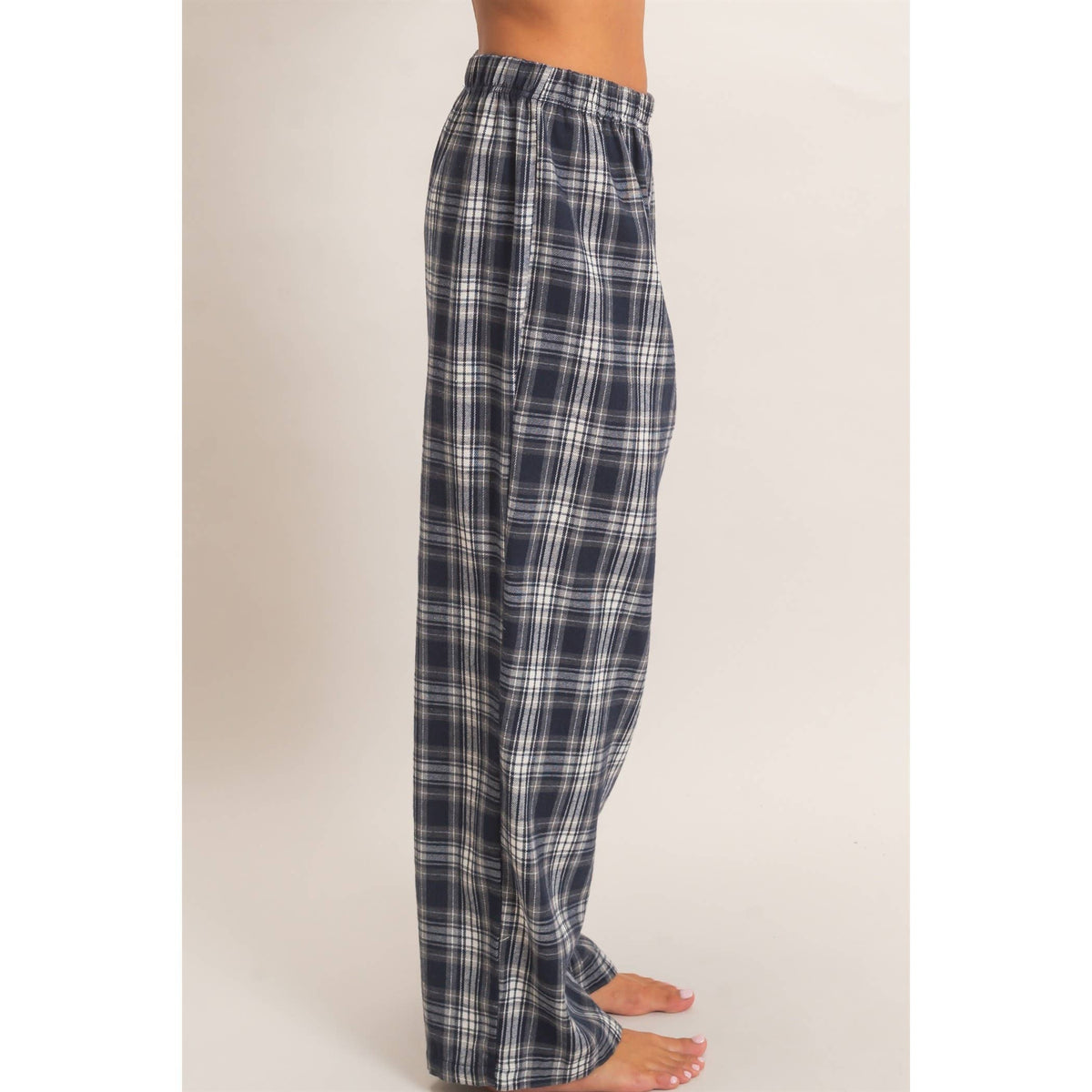 Kenzi Plaid Wide-Leg Pants