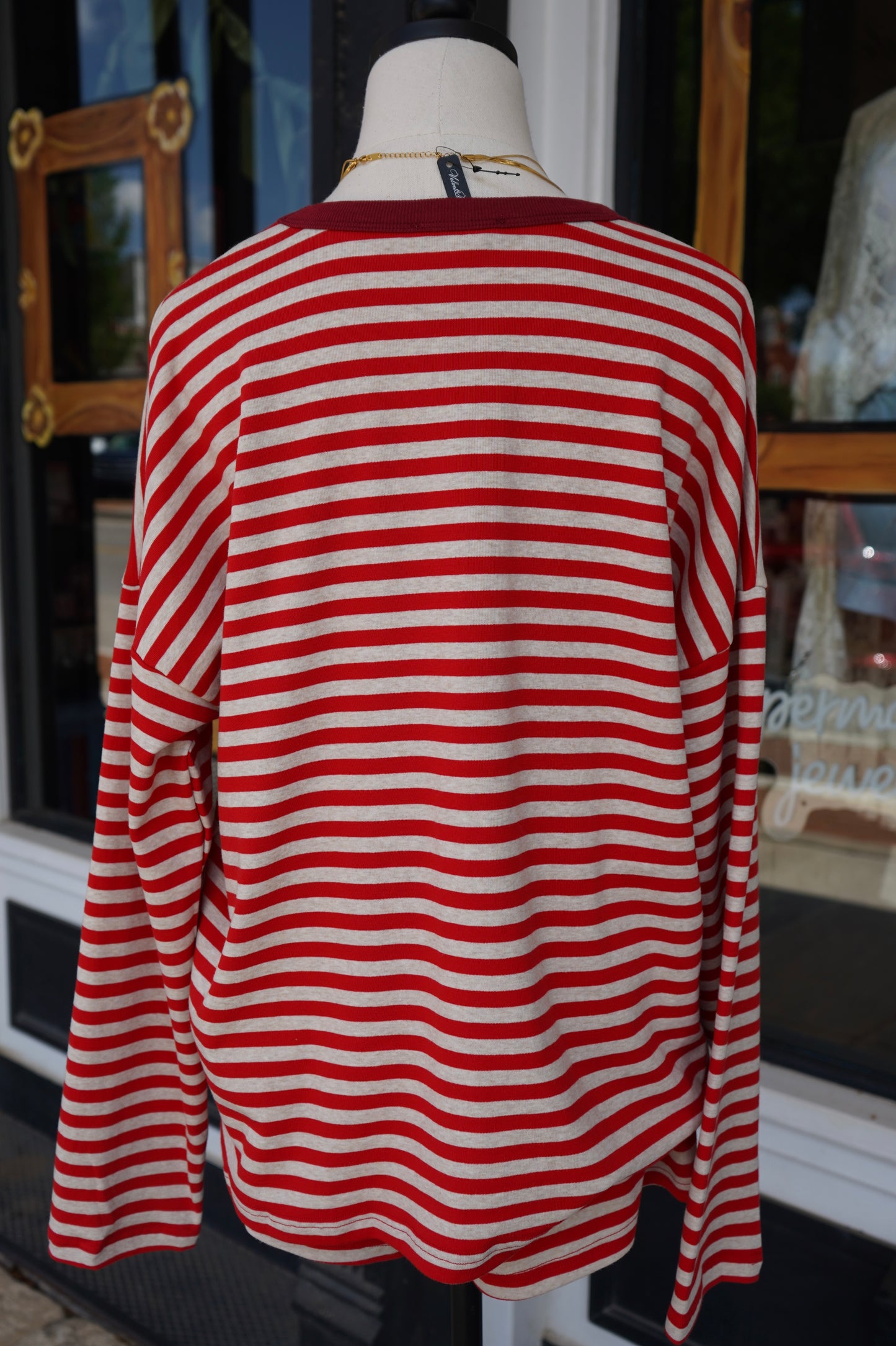 Ruby Stripe Oversized Tee