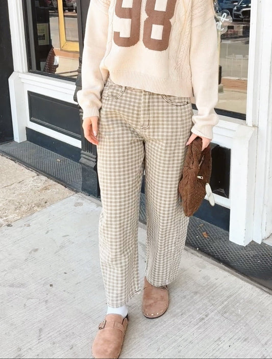 Ginger Gingham Barrel Pants