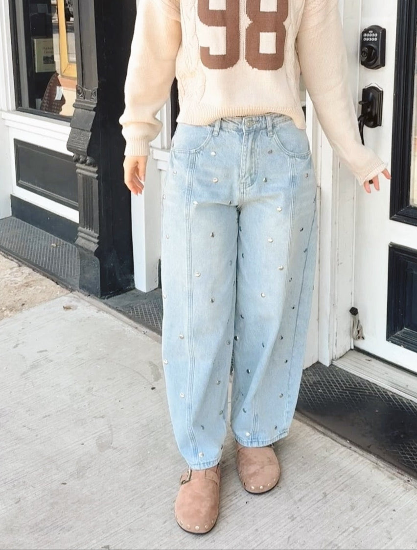 Sadie Stud Barrel Jeans