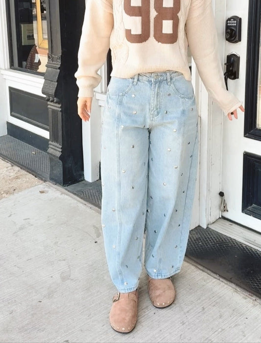 Sadie Stud Barrel Jeans