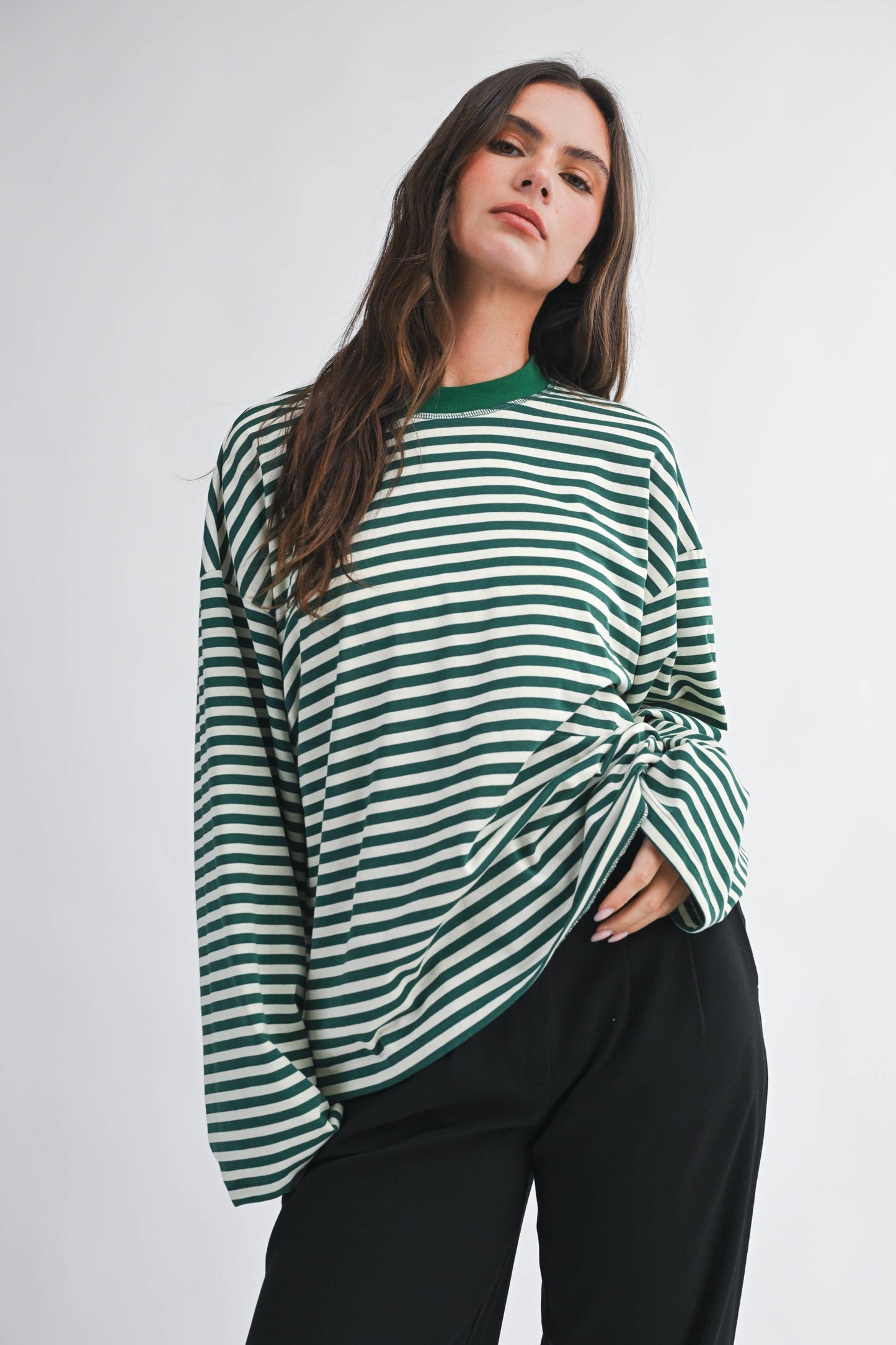 Greta Oversized Stripe Long Sleeve Top