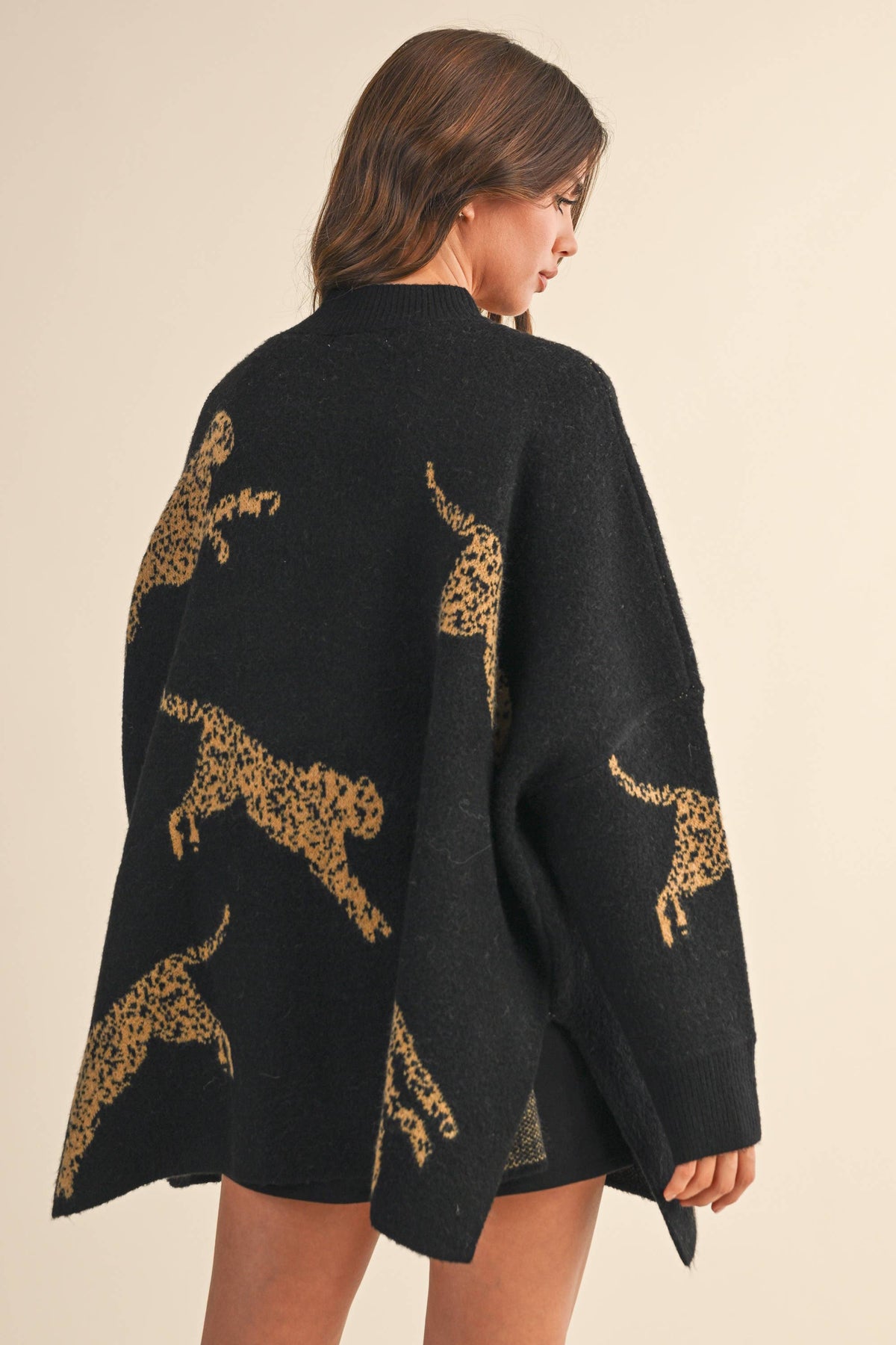 Hanna Cheetah Mockneck Sweater