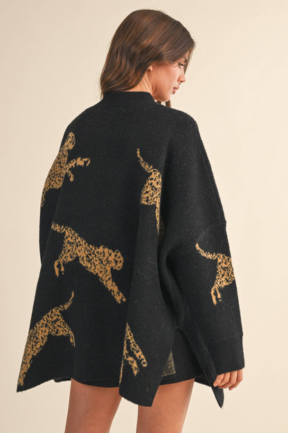 Hanna Cheetah Mockneck Sweater