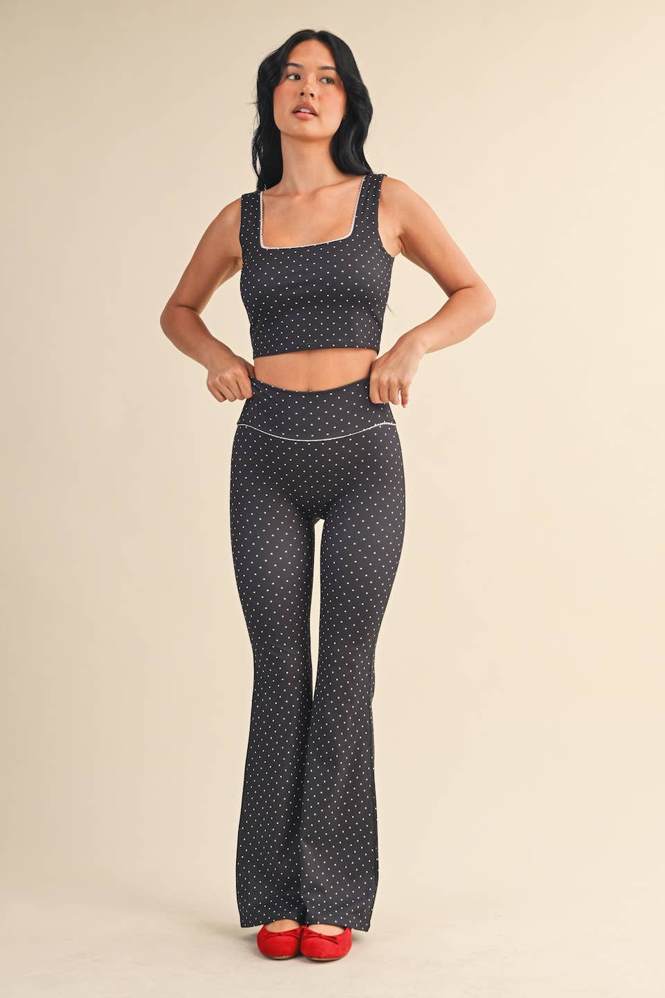 Polly Polka Dot Print Crop Tank