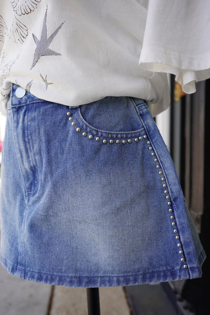 Meg Studded Denim Skort