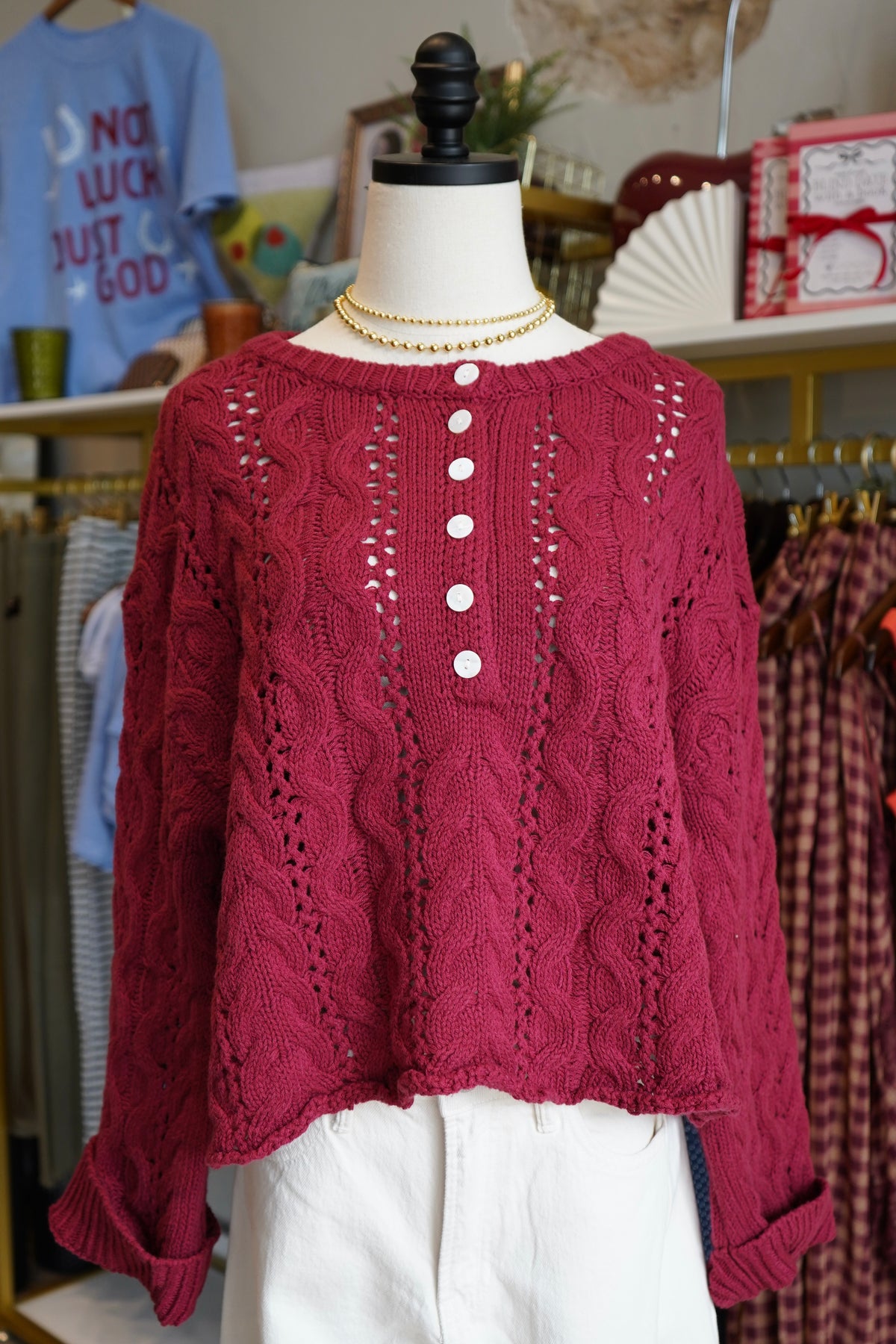 Lillie Cable Knit Sweater Top