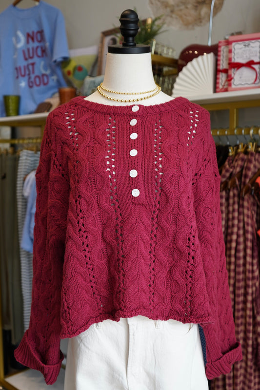 Lillie Cable Knit Sweater Top