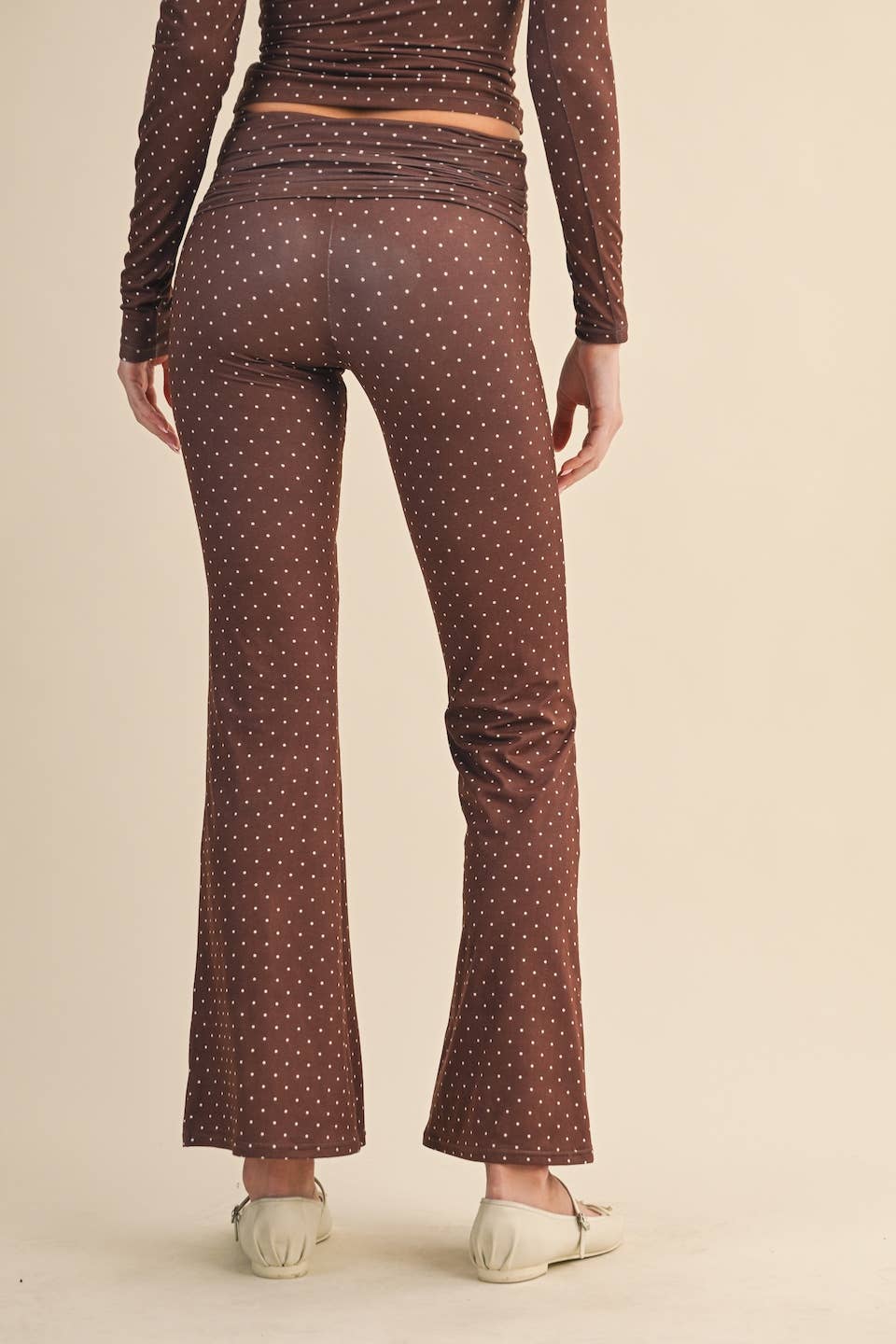 Mable Polka Dot Soft Knit Flare Pants