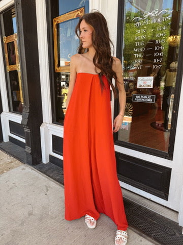 Gina Strapless Flowy Jumpsuit