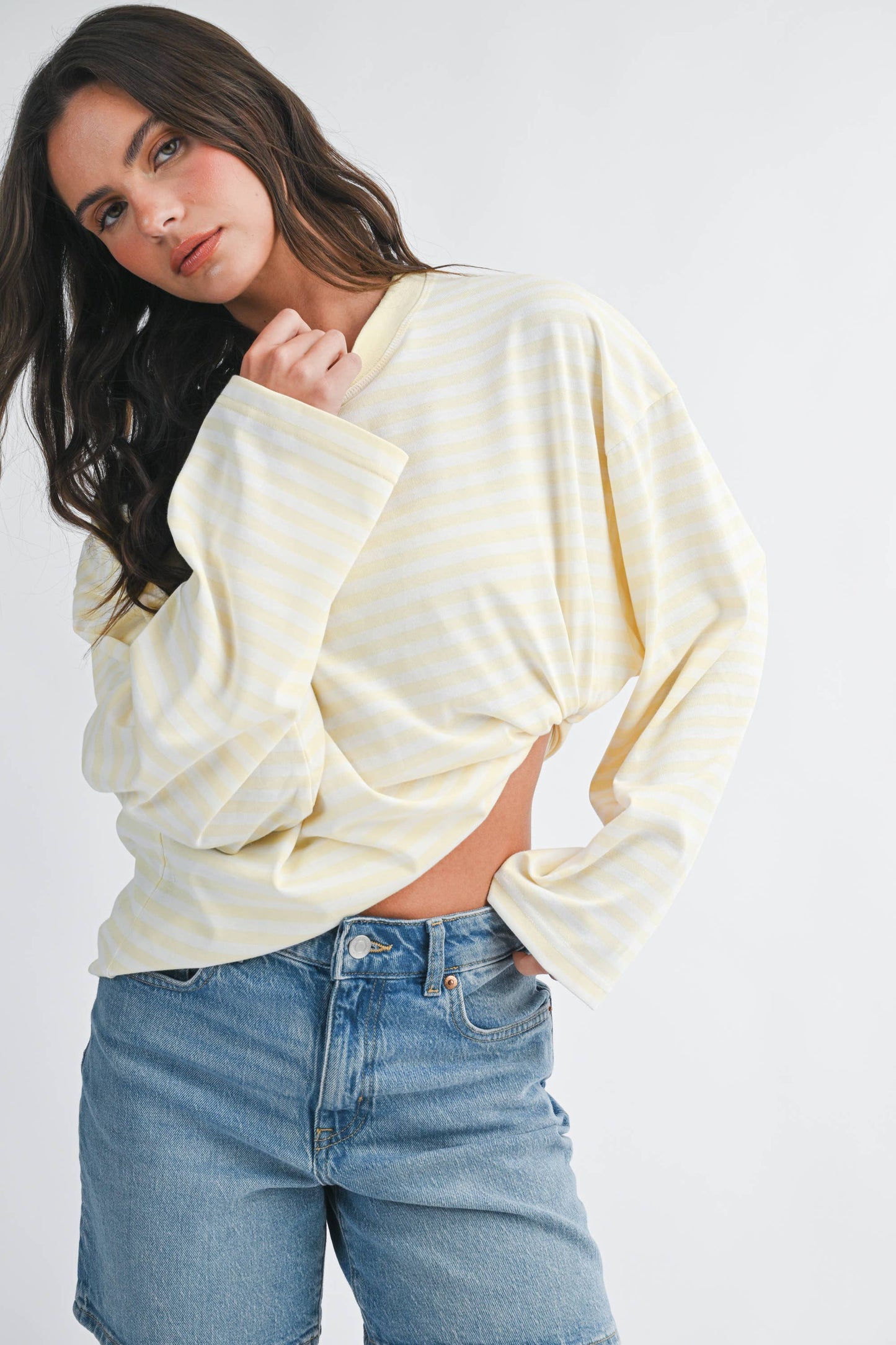 Greta Oversized Stripe Long Sleeve Top
