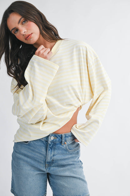 Greta Oversized Stripe Long Sleeve Top