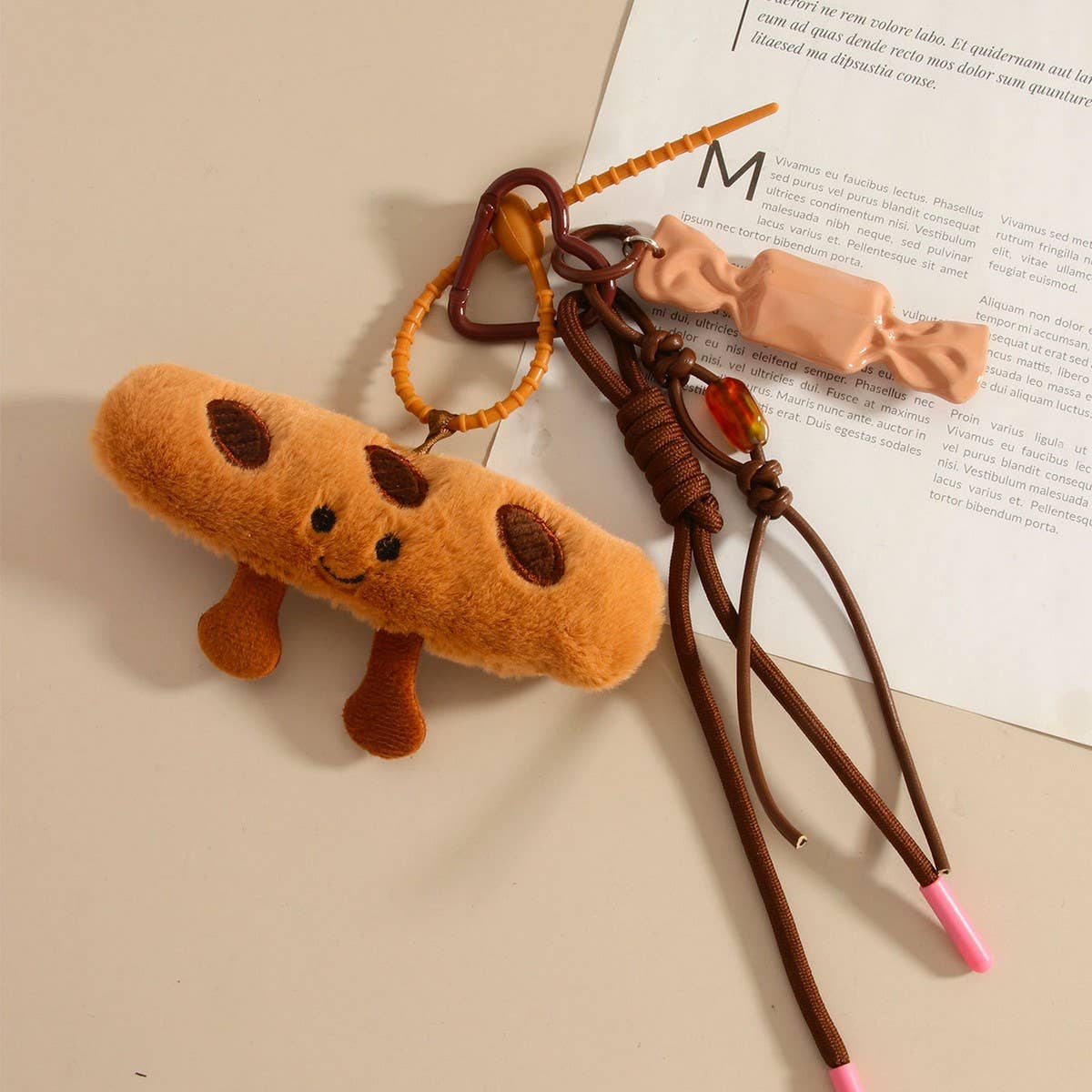 Plush Baguette & Croissant Bag Charm
