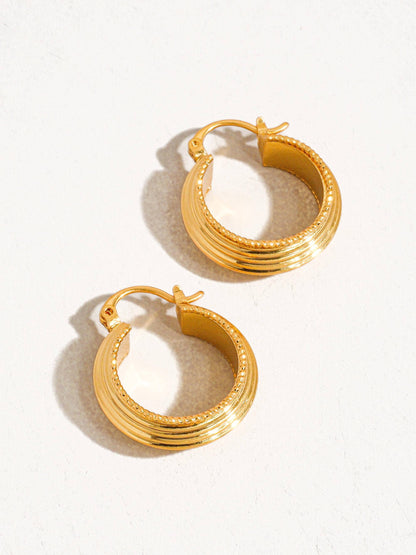 Irving Textured Hoop Earring | Waterproof Jewelry