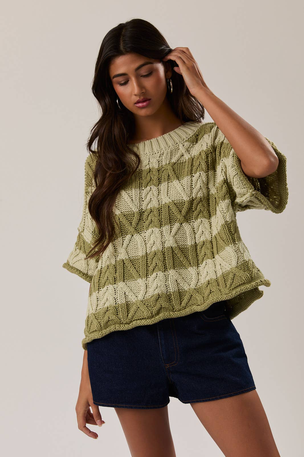 Lennie Stripe Short Sleeve Sweater