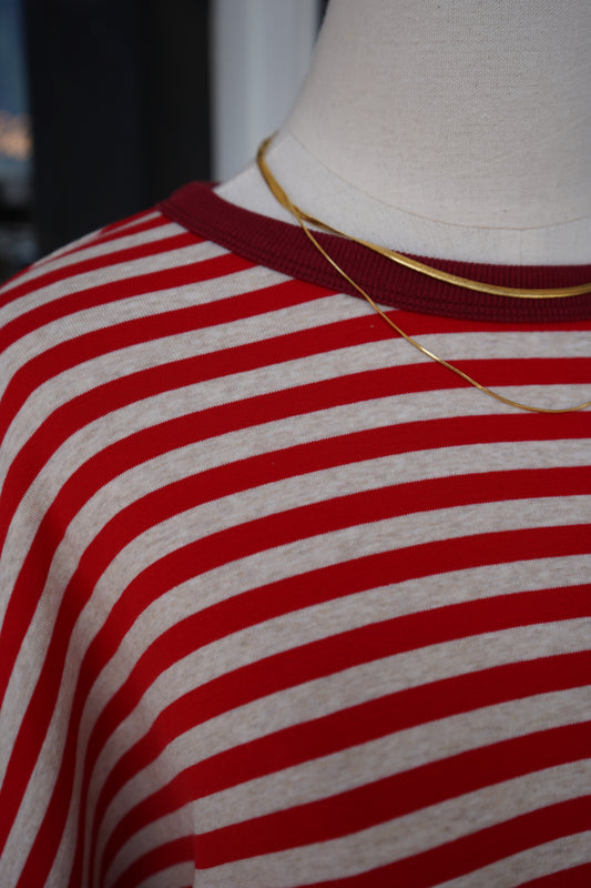 Ruby Stripe Oversized Tee