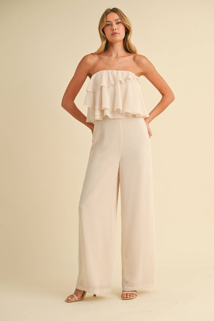 Carie Ruffle Tube Top Jumpsuit