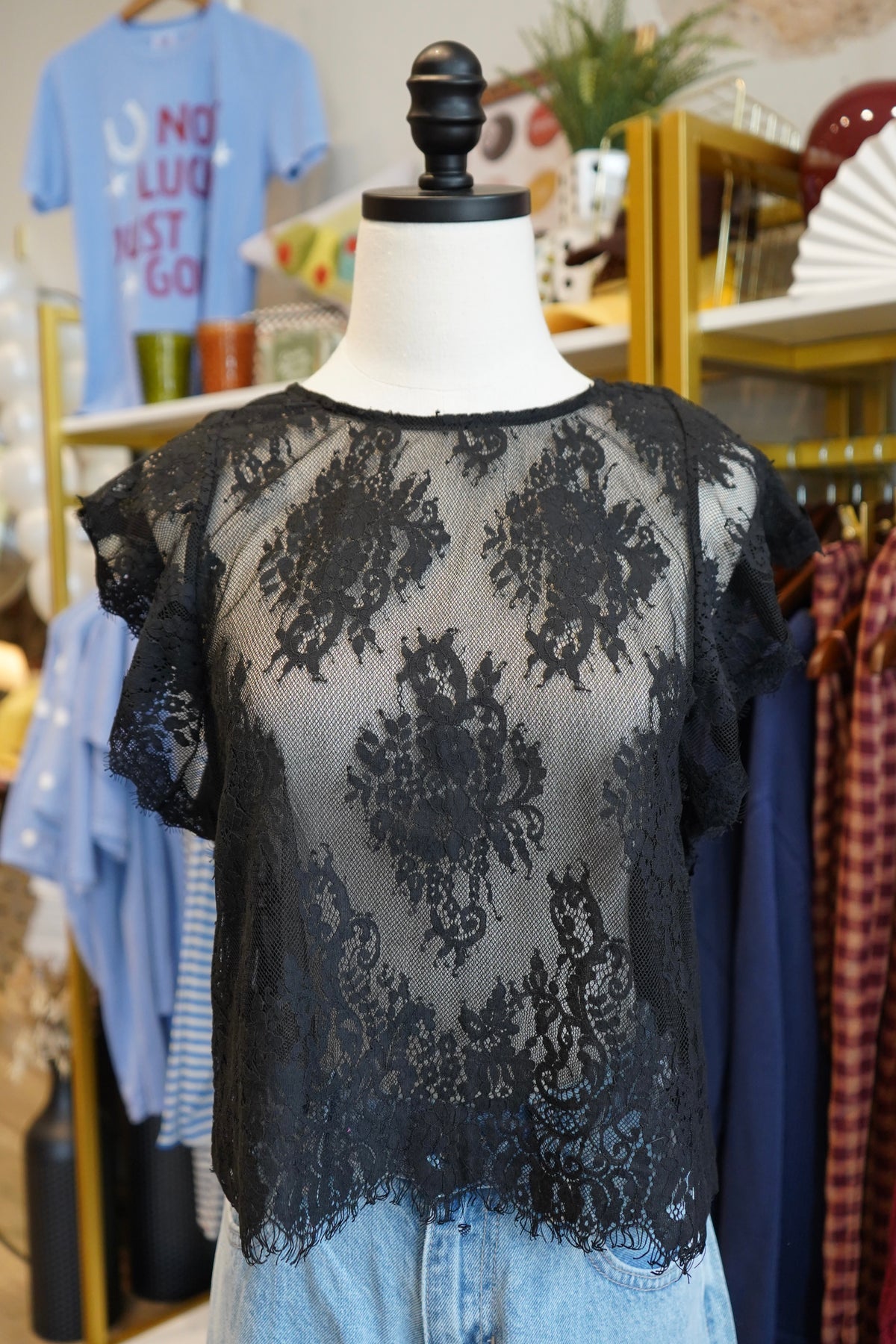 Adeline Lace Scalloped Top