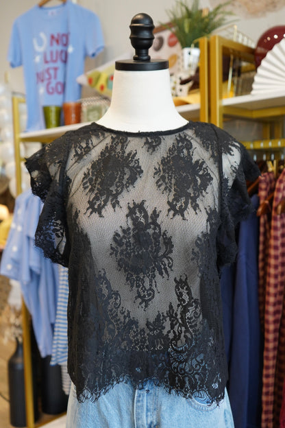 Adeline Lace Scalloped Top