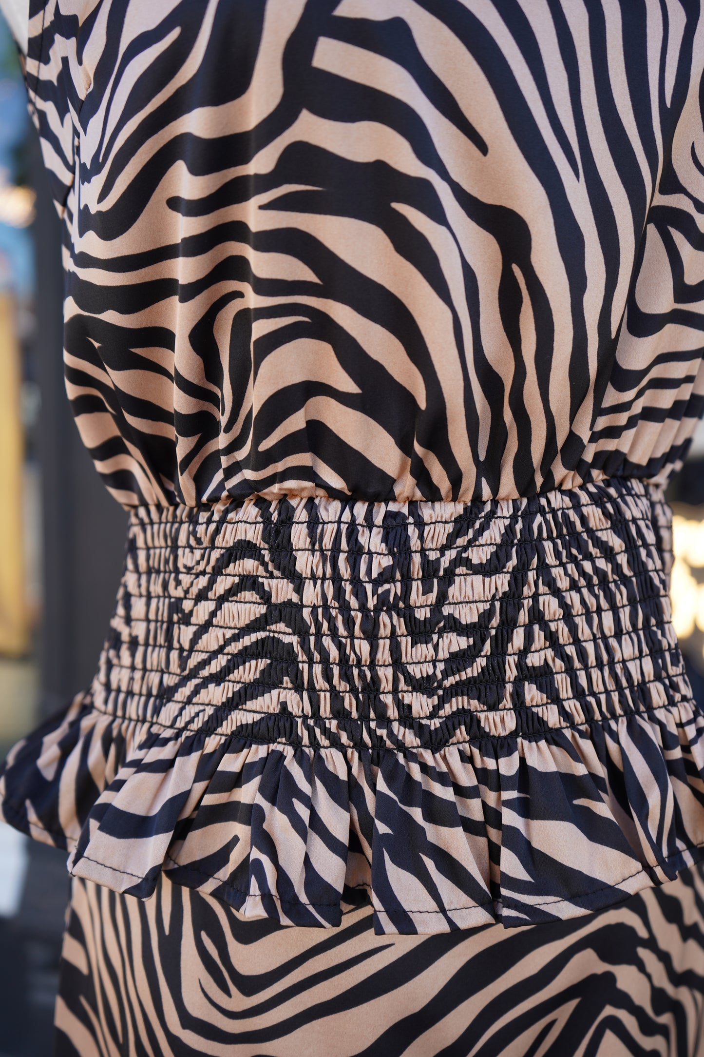 Kitty Zebra Smocked Tank