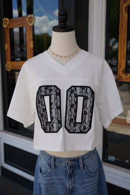 Gabby Lace Varsity Tee
