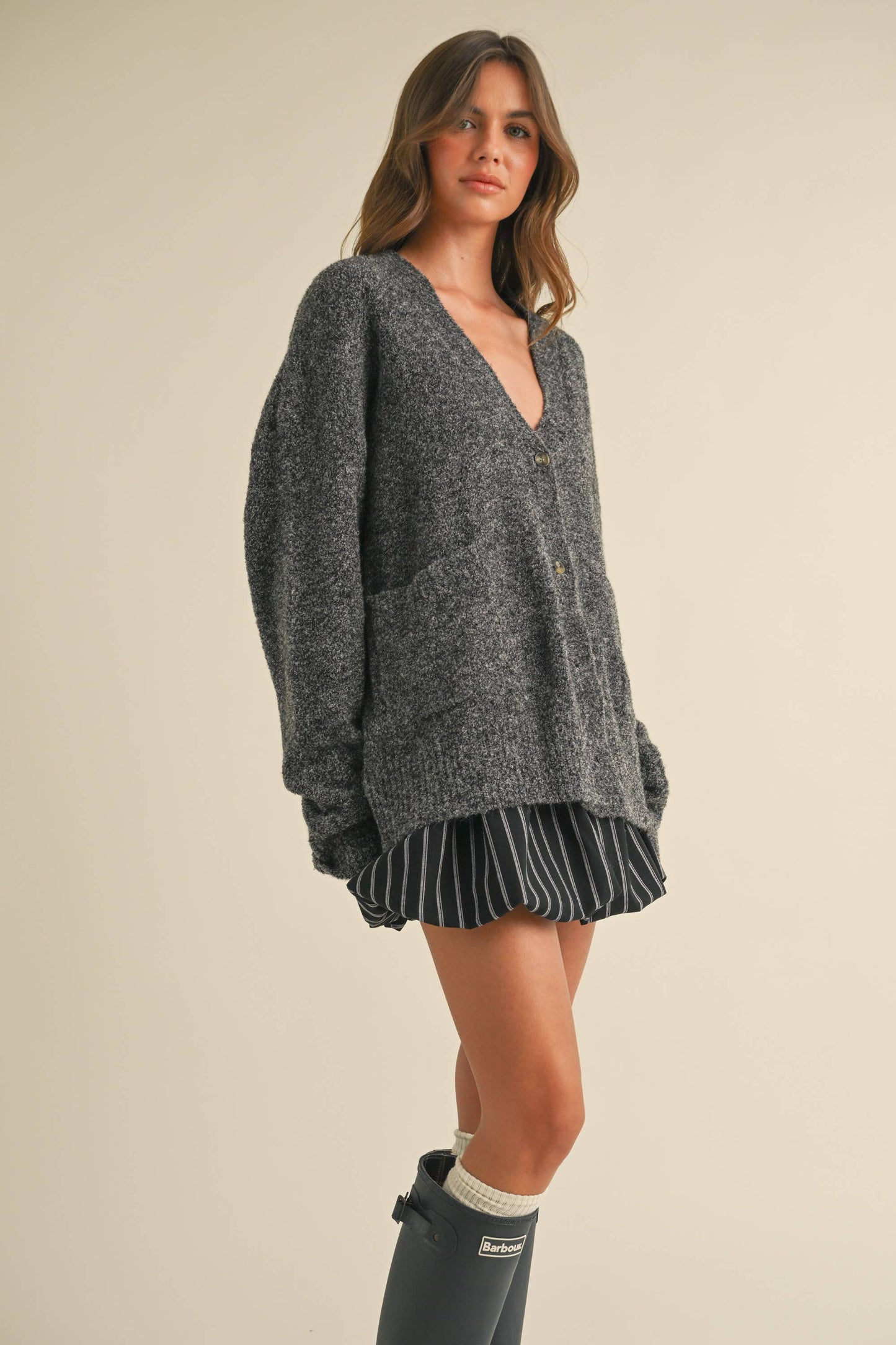 Trina Front Pocket Oversized Cardi