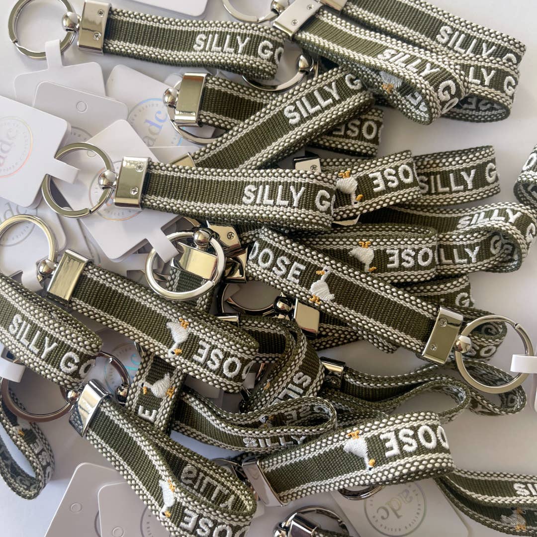 Silly Goose Embroidered Keychain