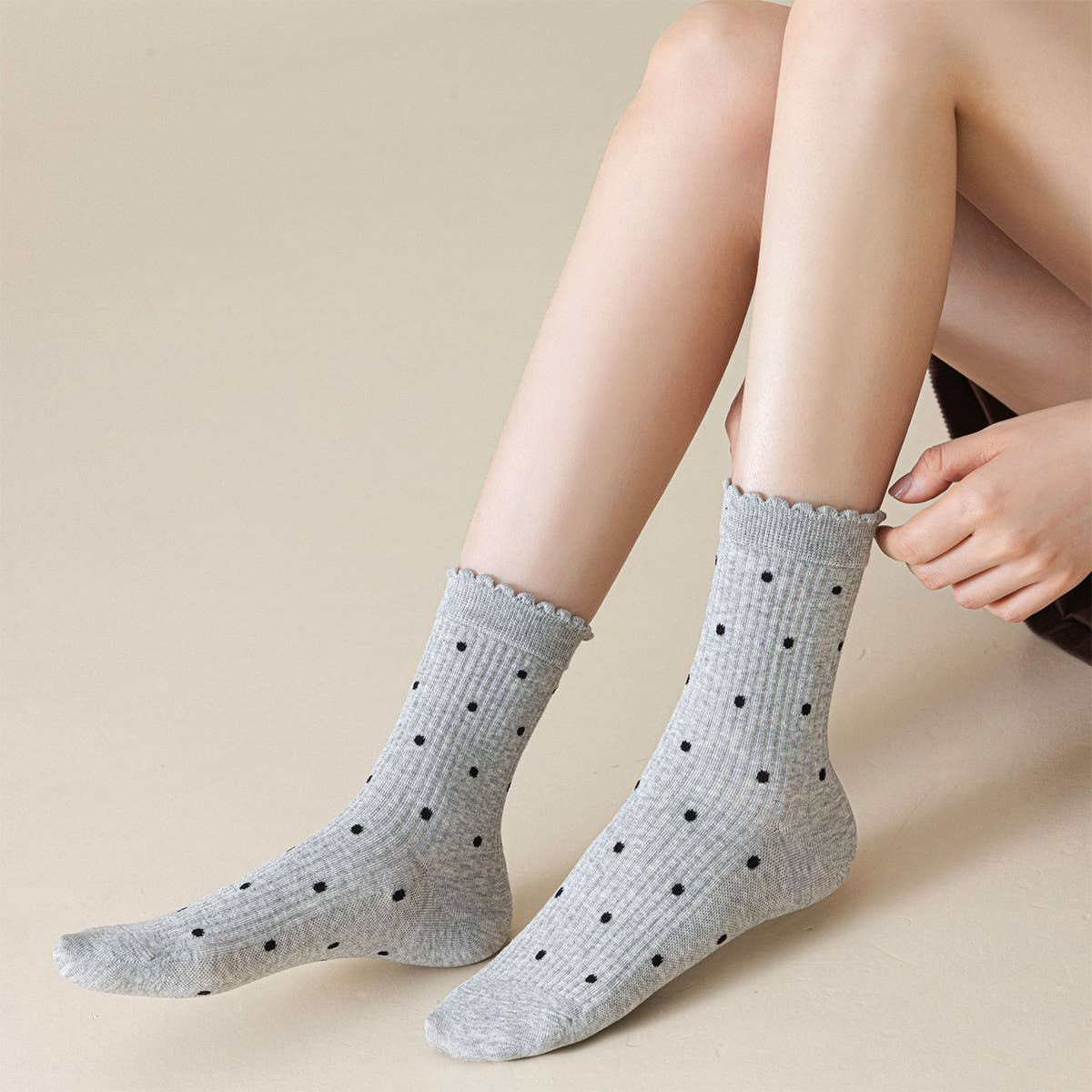 Polka Dot Crew Socks