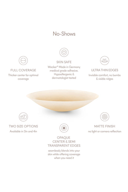 No-Show (Round) | Reuasble Adhesive Nipple Covers