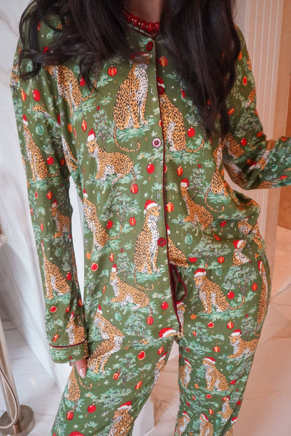Christmas Cheetah Pajama Set